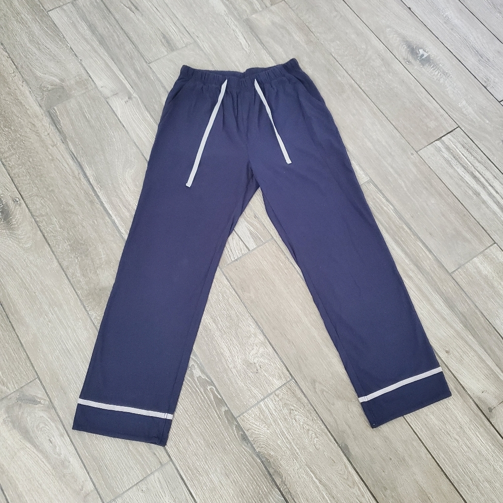 COLORFUL LEAF 100% cotton navy dark blue straight leg pajama pants size S